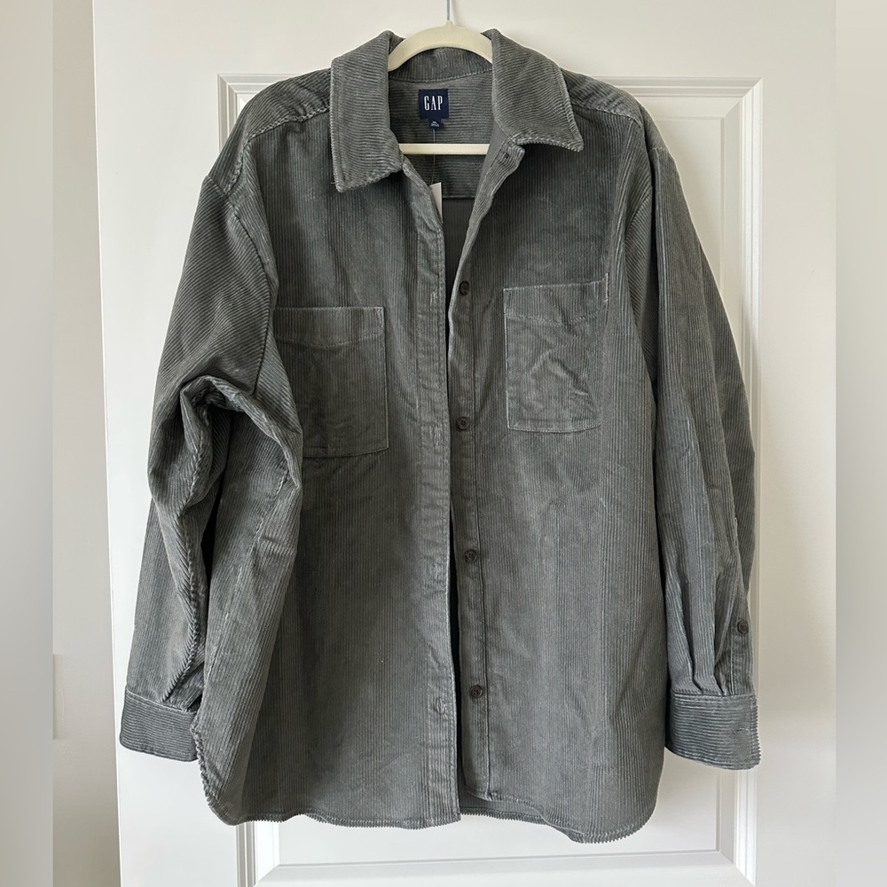 Gap Green Oversized Corduroy Shirt Women’s Size XL NWT